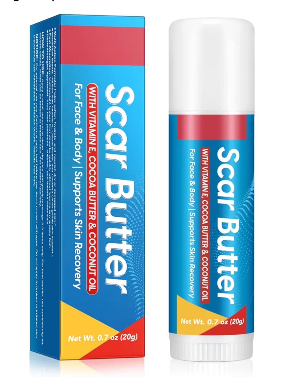 Scar Butter Stick Vitamin E Cocoa Butter Coconut Oil Scar Repair NEW